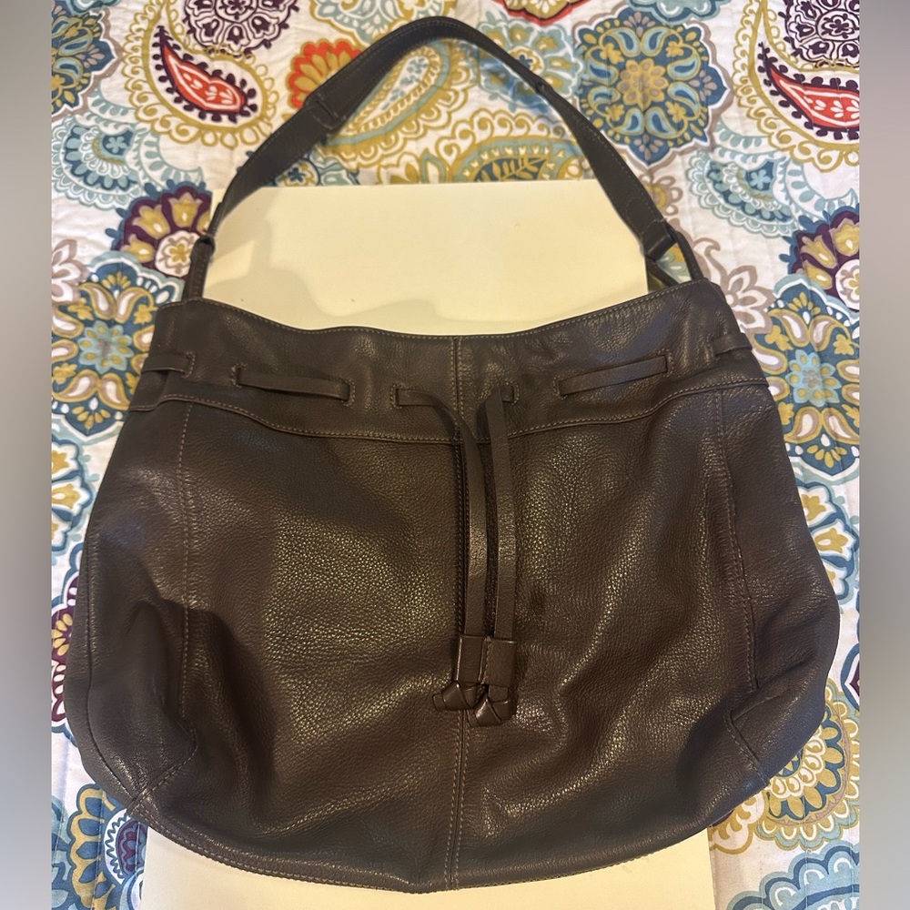 J. Jill Brown Leather Hobo Style Handbag Purse